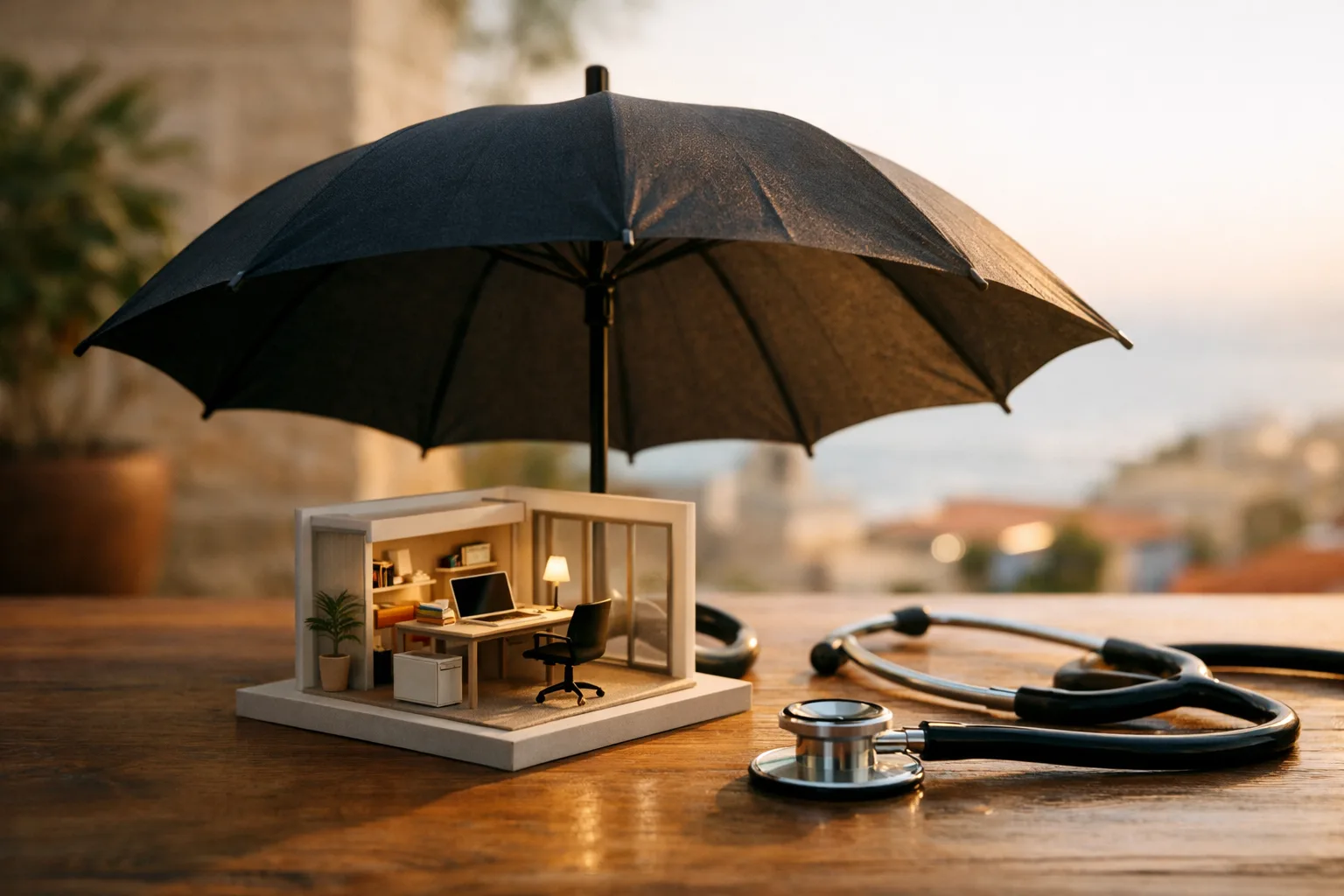 מטריה מגנה - סמל הגנה בזמן מחלה