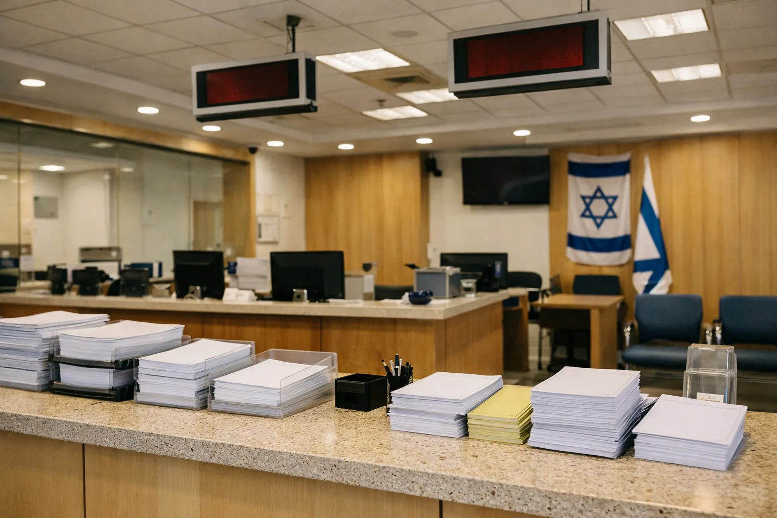 משרד ממשלתי עם דלפק טפסים